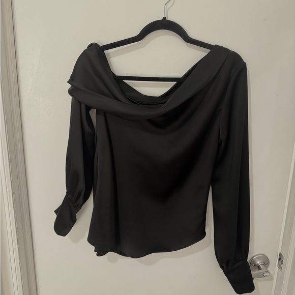Jonathan Simkhai l Draped One Shoulder Top Black XS - Picture 7 of 9